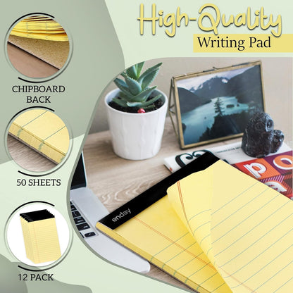 Enday 24 Pack Legal Pads 8.5 x 11 Inch, 50 Sheets per Notepad, White Note Pads, 1200 Sheets Writing Pads with Perforated Pages, White Paper Legal Pad for Work and Note-Taking