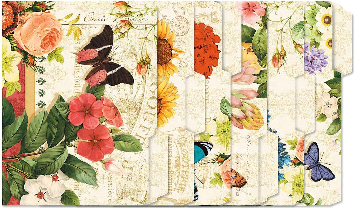 Current Floral Fun File Folders Value Pack - Bulk Set of 24, 6 Pretty Decorative Designs, 1/3 Cut Tabs, Heavy-Duty Paper Stock, Office Supplies for Home & Work, 9-½” x 11-¾” Letter Size