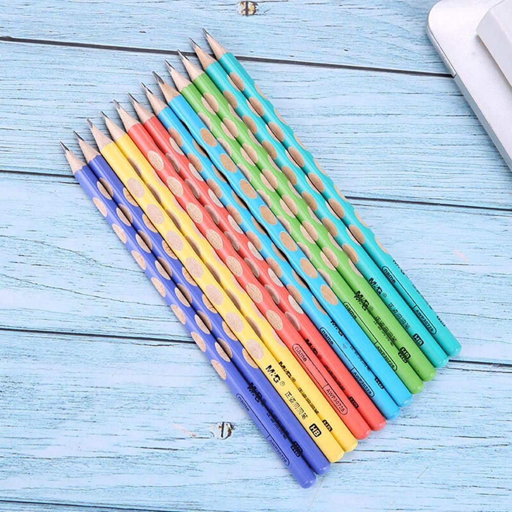 M&G 30pcs Triangular Pencils, 2B Pencils with Grip Correction, Wooden Graphite Pencils, Pre-Sharpened Break-Resistant, Suitable for Writing, Drawing, and Sketching