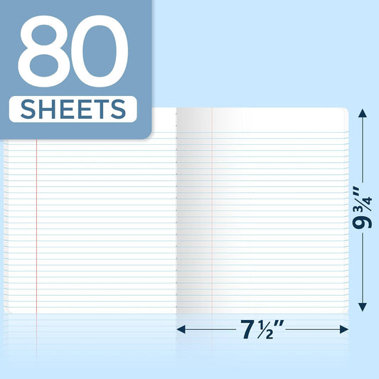 SUNEE Composition Notebooks - College Ruled Paper, 4 Pack Composition Book, 9 3/4" x 7 1/2", 80 Sheets/160 Pages, Assorted Morandi Colors, School, College & Office Supplies