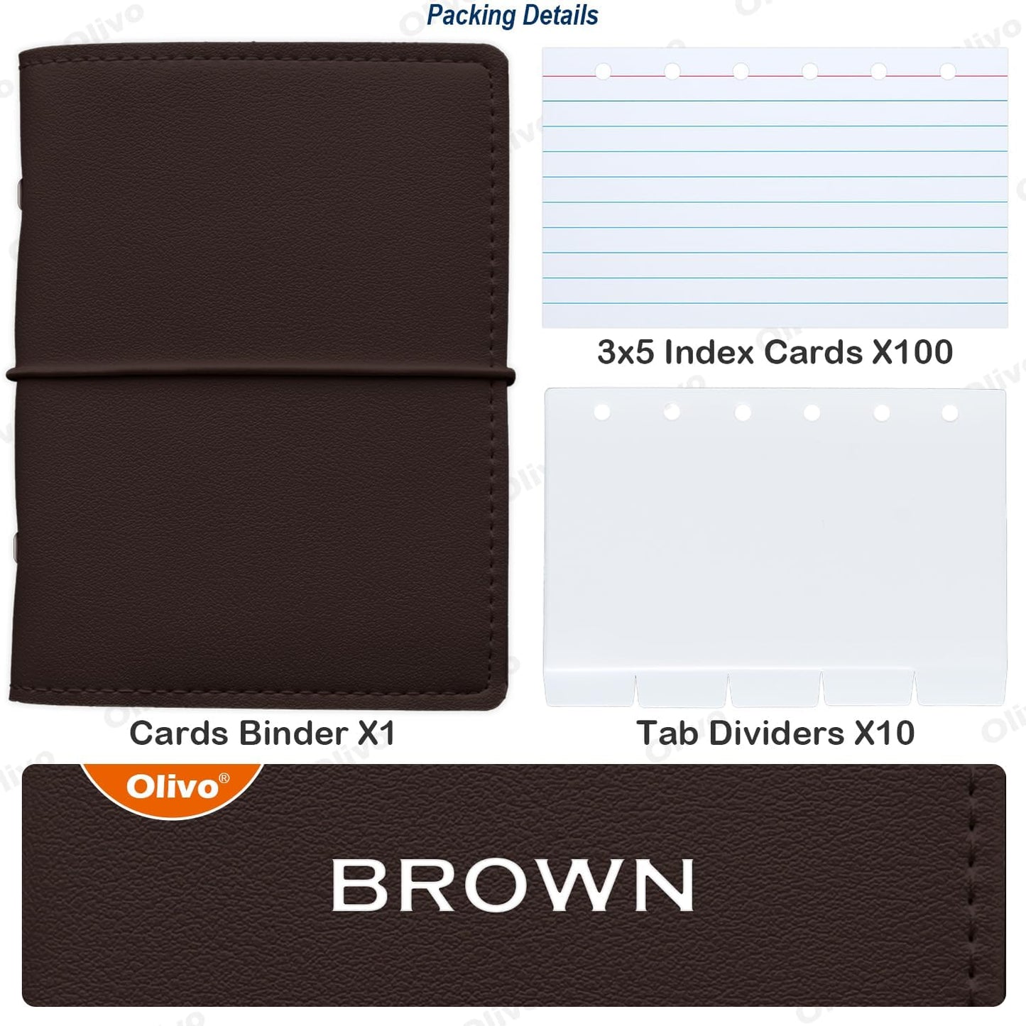3x5 Lined Index Cards with Ring Binder Holder and Dividers, 100 Note Cards, Green