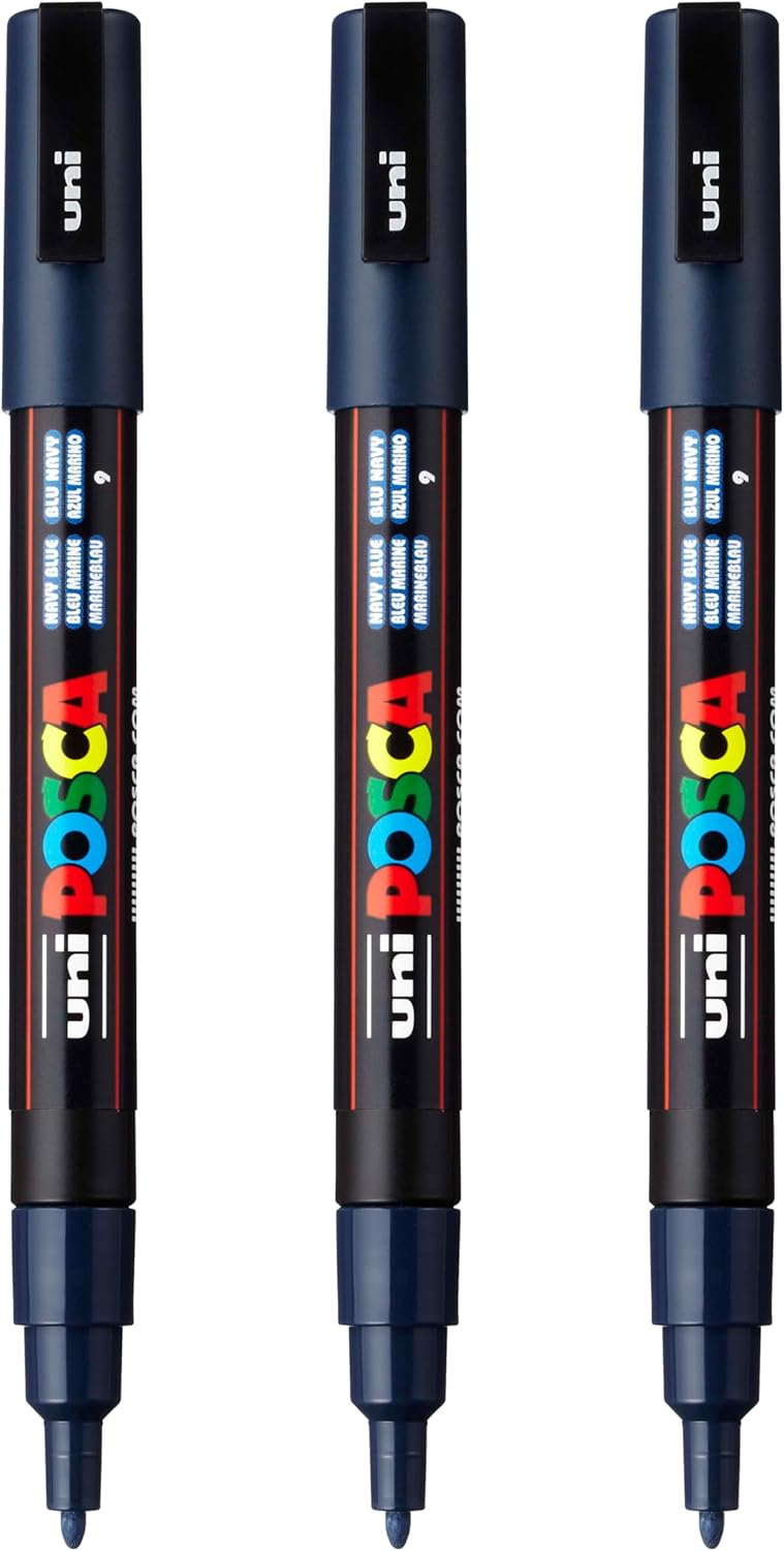 posca PC-3M Water-Based Paint Markers, Reversible Fine Tip (0.9-1.3mm), Pink, 3 Count