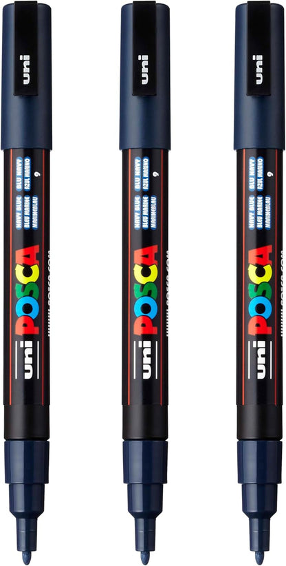 posca PC-3M Water-Based Paint Markers, Reversible Fine Tip (0.9-1.3mm), Pink, 3 Count