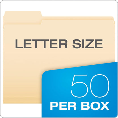 Pendaflex Double Stuff File Folders, Letter Size, Manila, 1/3 Cut, 50/BX (54459EE)