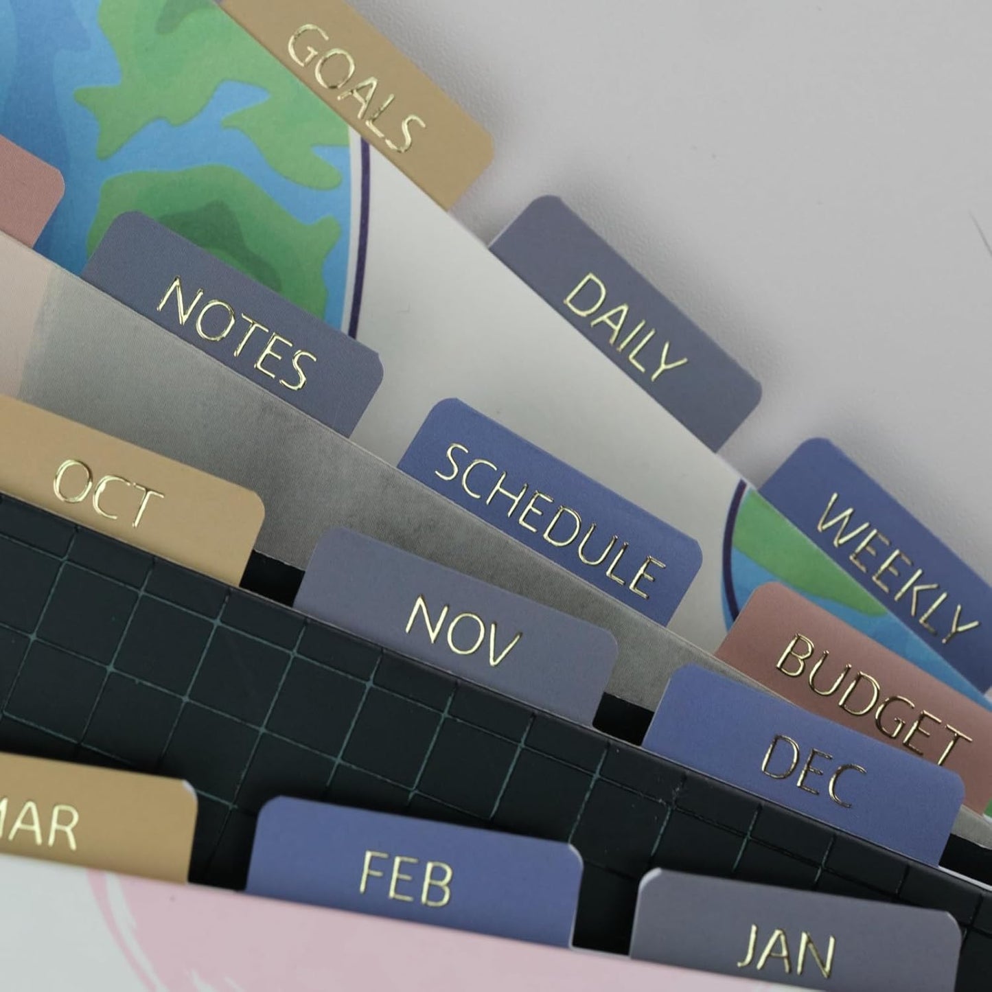 UPAFEXXI-Laminated Planner Monthly Tabs(72 Stickers in Total,24 month,24 Subject,24 Blank) Calendar Monthly Label Stickers for Planners, Subject Label Adhesive Tabs for Folders, Pages(Floral)