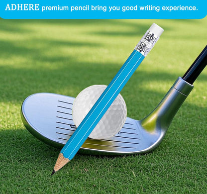 Adhere 25pcs Golf Pencils with Eraser Pre sharpened Hexagon half Wooden Pencils Graphite 2B for Golf Event Scoring,Classroom,Wedding,Company Meetings,Pew, Pocket (Nature)