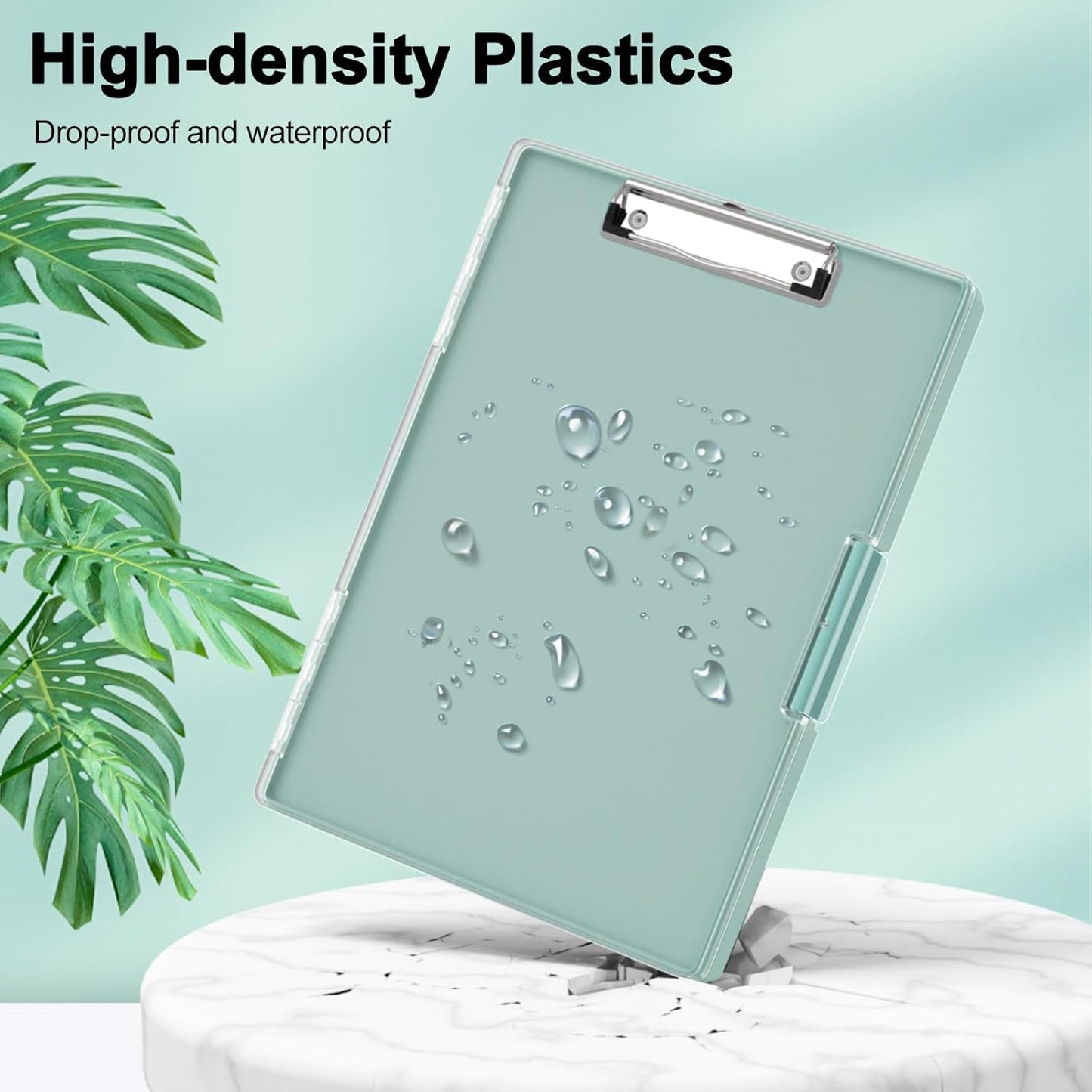 Piasoenc Clipboard with Storage, 8.5 x 11 Clip Boards with 2 Storage Case and A4 Paper Folder, Clear Dry Erase Top Panel, Heavy Duty Plastic, Folio & Side Opening, for Nurses, Teachers, Lawers,Black