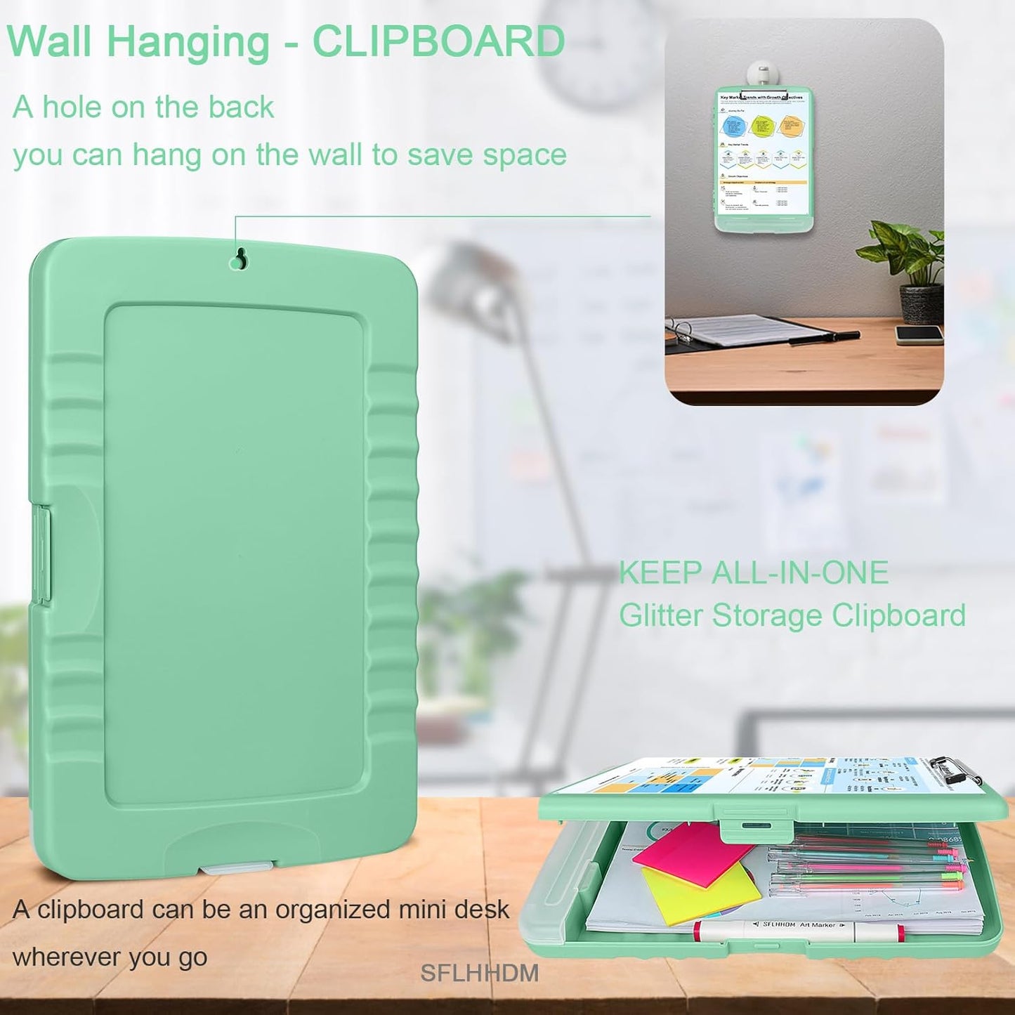 SFLHHDM Purple Clipboard, Clip Boards 8.5x11, Teacher Clipboards with Storage, Plastic Clipboard with Pen Holder, Clipboards Storage for Women Teachers Work, School & Office Supplies