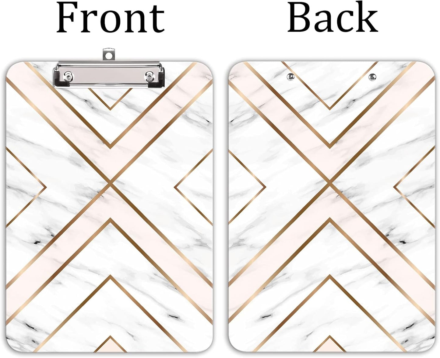 Hongri Plastic Cute Clipboard, Letter Size for Students, Teacher, Woman and Kids, Low Profile Clip, Decorative Pattern, Size 9 x 12.5 in, Dream Marble