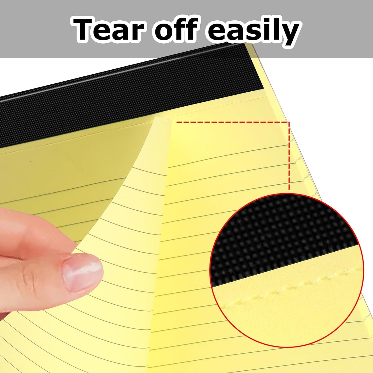 5 Pack Note Pads 11" x 9.5" Colored Legal Pads College Ruled Landscape Note Pads of Paper Writing Pads Perforated 80GSM Legal Pad 30 Sheets Desk Notepad Thick Backboard School, Office, Home