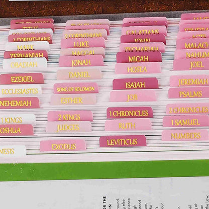 Thinkor- Repositionable Bible Tabs, 66 Pink Theme Laminated Tabs for Women, Thinkor for Study Bible