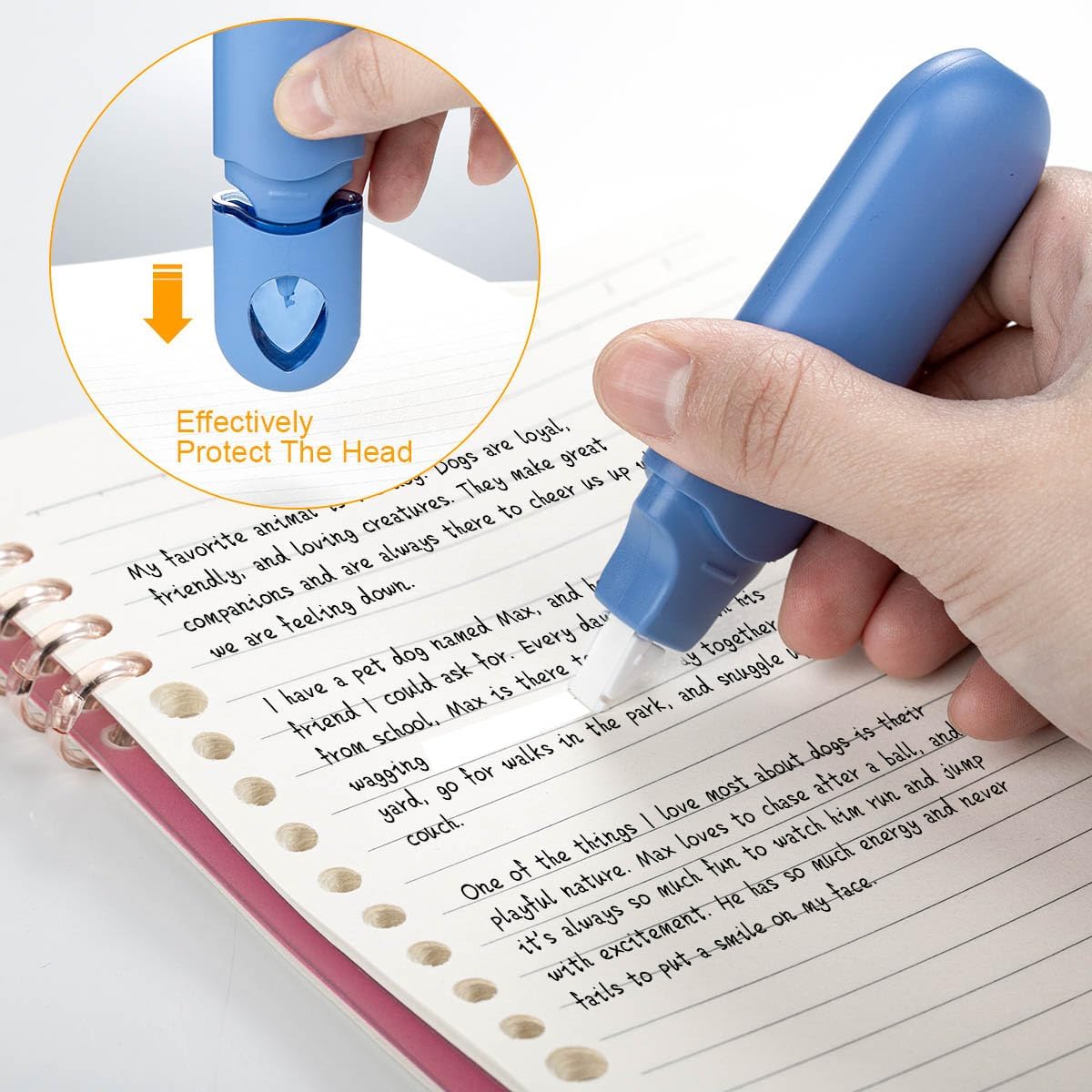 Correction Tape, 6Pcs Easy to Use Applicators for Instant Corrections, Correction Tape Dispenser for Office Aesthetic School Supplies(Red)