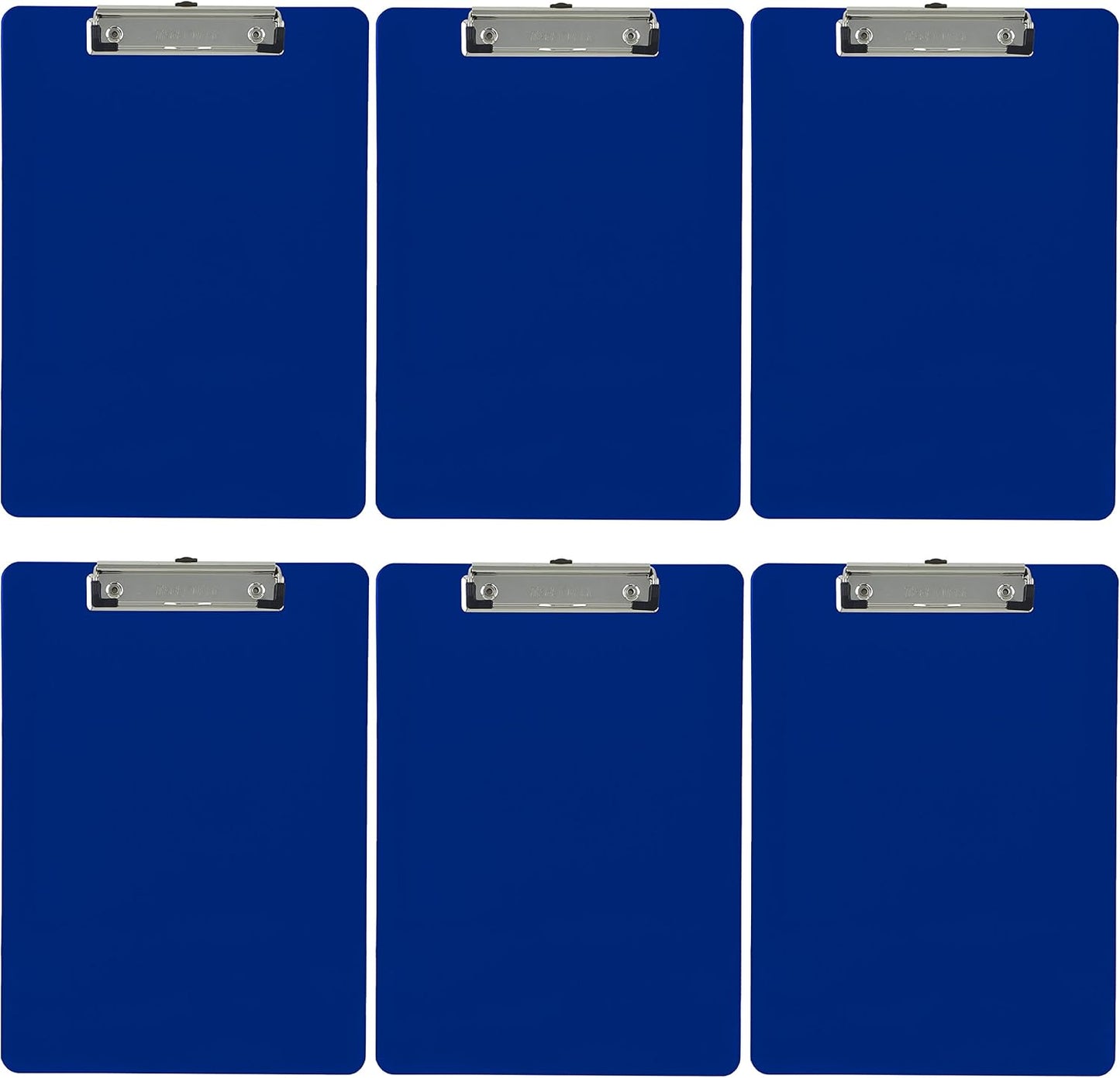 Trade Quest Plastic Clipboard Opaque Color Letter Size Low Profile Clip (Pack of 6) (Black)