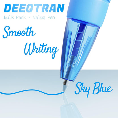 deegtran Pens Bulk, 30 Pack No Bleed Black Ink Click Pens with Soft Grip, Wholesale Retractable Ballpoint Pens for Office School, Medium Point Smooth 1.0MM