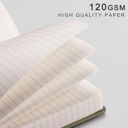 EMSHOI Graph Paper Notebook - 256 Pages A5 Graph Notebook/Journal, Hard Cover, 120gsm Thick Paper, Smooth PU Leather, Inner Pocket, 5.75'' × 8.38''-Black