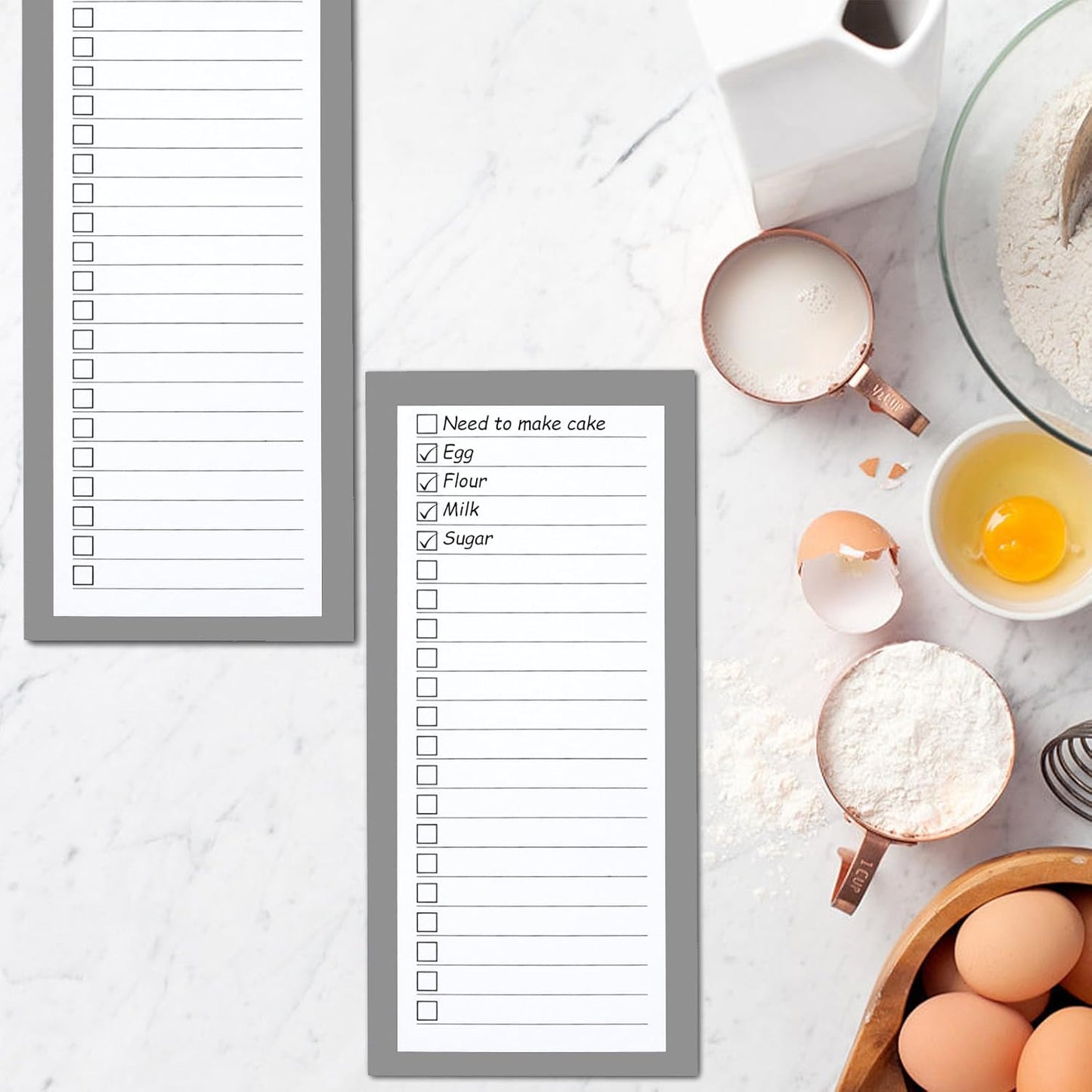 FLIPPED 4 Pack Magnetic Notepads for Refrigerator, Notepad Grocery List Large Magnet Pad for Fridge,Full Magnet Back Design Magnetic Memo Pads for Grocery List, Shopping List, to-Do List(200 Sheets)