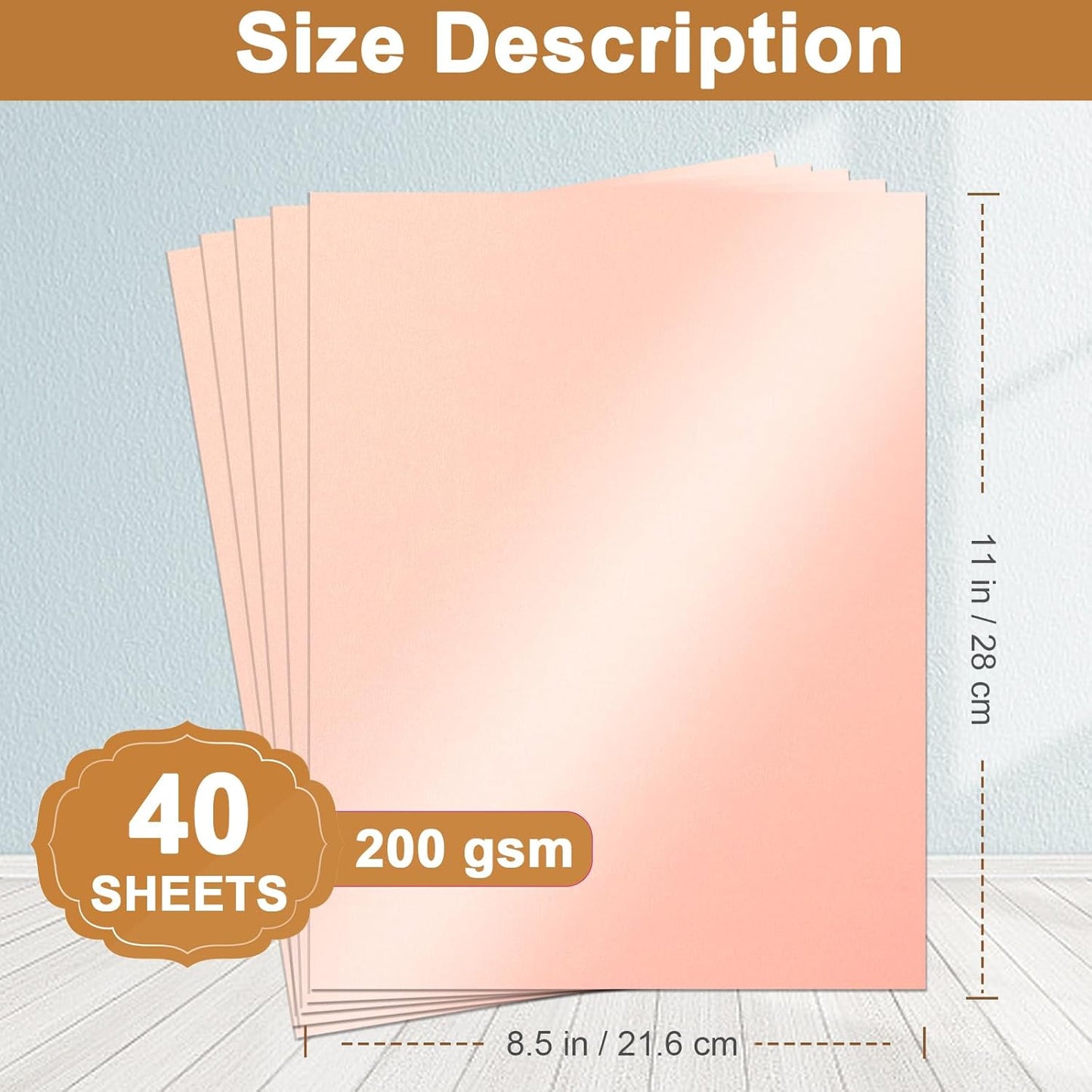 Silunkia 40 Sheets Gold Shimmer Cardstock 8.5 x 11 Certificate Paper, 75lb Craft Paper Card Stock for Cards Making, Birthday Decorations, Wedding Invitations, Greeting Cards