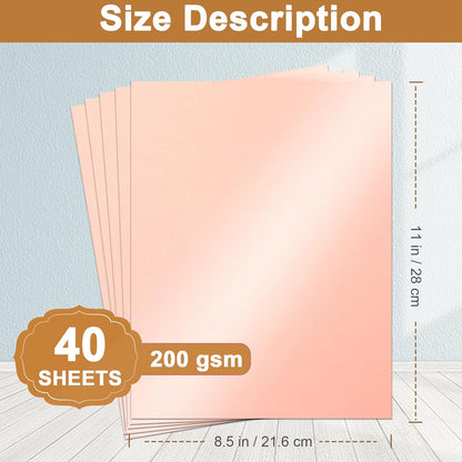 Silunkia 40 Sheets Gold Shimmer Cardstock 8.5 x 11 Certificate Paper, 75lb Craft Paper Card Stock for Cards Making, Birthday Decorations, Wedding Invitations, Greeting Cards