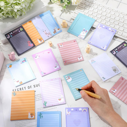 Gilprop 24 Pack Cat Sticky Notes Gift 3x4 Inch Cute Self Stick Notepads Adhesive Cartoon Cat Memo Pad Fun Kawaii Animal Sticky Notes for Teacher Women Valentines Office Home Christmas Pet Lover Gift