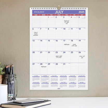 AT-A-GLANCE Wall Calendar 2026-2027 Planner, Academic 12-Month July-June, Monthly, 15-1/2" x 22-3/4", Ruled Daily Blocks (AY328)