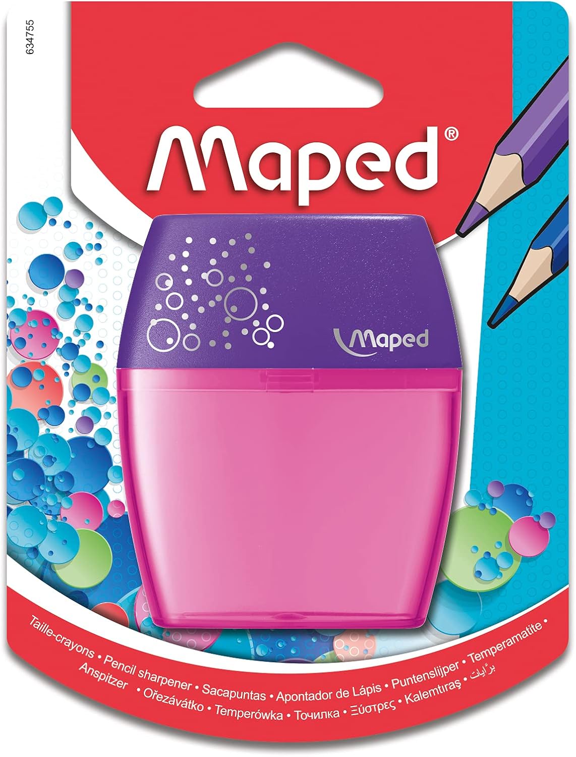 Maped Shaker 2-Hole Pencil Sharpener - 20-Pack - Precise Sharpening - Durable & Portable - Compact Design, Steel Blades - Ideal for Students