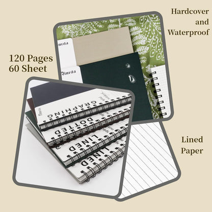 Lined Notebook Spiral Notebook 8.5" x 11"-4 Pack Large Journal Hardcover Notebook 7mm College Ruled Notebook 120 Pages 100 GSM Thick Hardcover Journal for School (LINED, Mult-color)