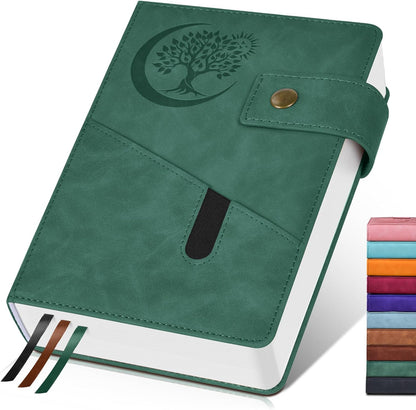 PAIBAS A5 Leather Journal Notebook, 365 Pages Thick Hardcover Lined Journal for Men & Women, Medium 5.9" x 8.4" College Ruled Notebooks for Work, School, Travel, Business,Note Taking,Writing Diary