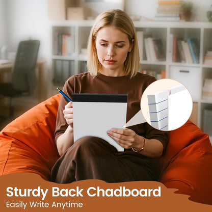 5x8 Legal Pads Writing Pad Note Pads, 8 Pack College Ruled Lined Paper Pad, White Perforated Notebook, Premium Notepads for School Office Home, 30 Sheets/Pack