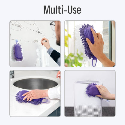 loukin Shag Dry Erase Eraser (3.4 Fl Oz Whiteboard Cleaner Included), Whiteboard Eraser with Suction Cup, Microfiber, Washable, for Classroom, Home and Office Use, Grey