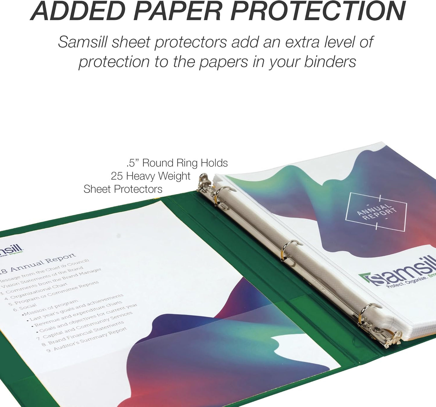 Samsill 1.5 Inch 3 Ring Binders, Economy Round Ring, Clear View Cover, 325 Sheet Capacity - for School, Home, Office - White, 4 Pack