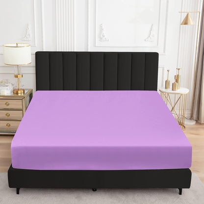 Sufdari Mattress Protector,Waterproof 18" Deep Pocket Mattress Cover Fitted Sheet Style with Elastic Rubber Band,Washable and Easy Care-Black,Queen