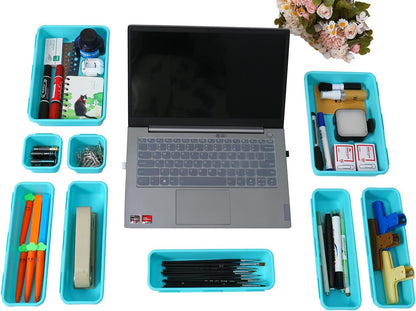 Kutesna 15 PCS Interlocking Desk Drawer Organizer Separator for Office,Bathroom,Kitchen,Makeup（Black）