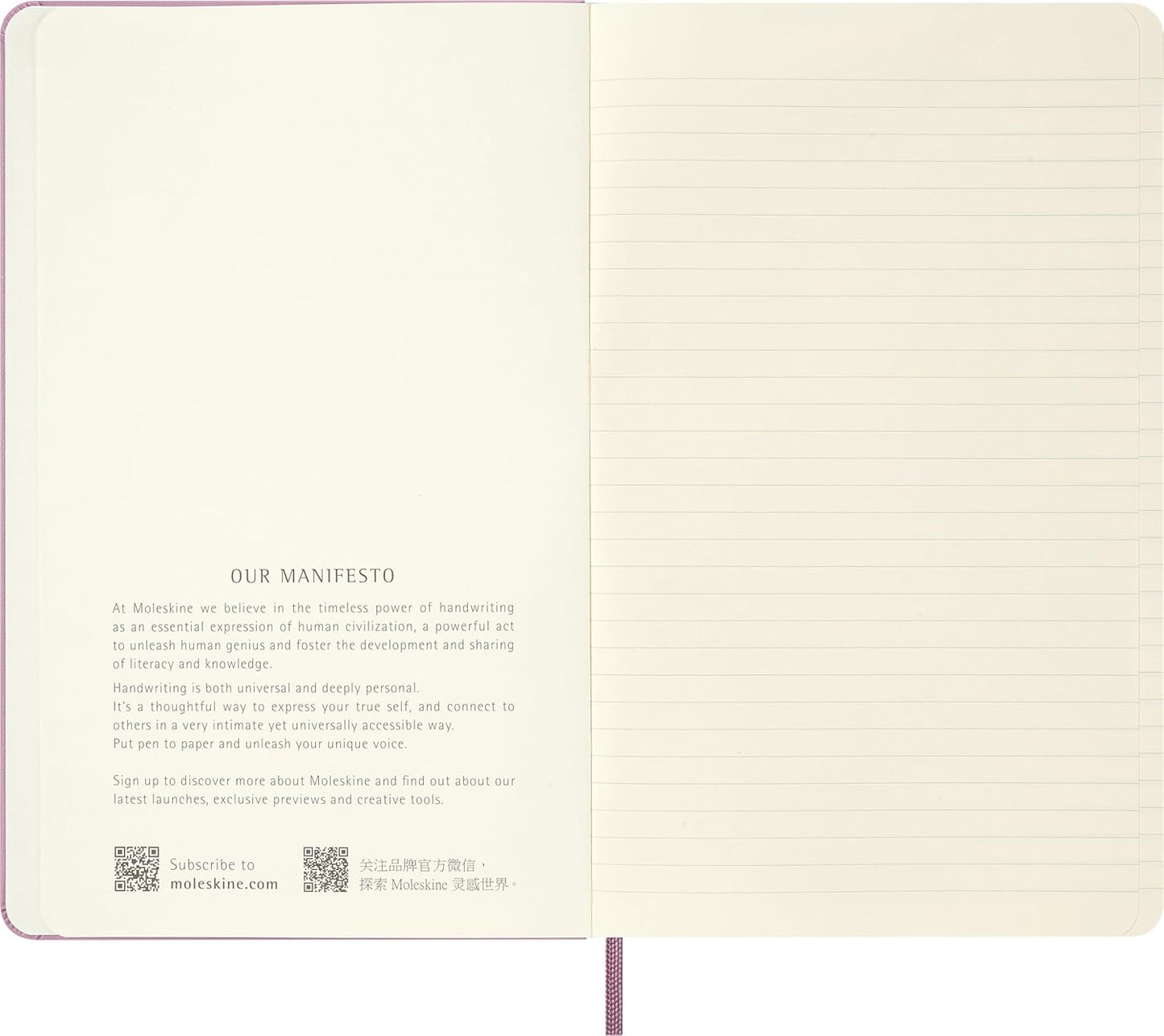 Moleskine Colored Patterned Notebook, Hard Cover, Large (5" x 8.25") Ruled/Lined, Majestic Pink, 240 Pages