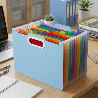 Comix Expanding File Folder, 13 Pockets Accordion File Organizer, Letter/A4 Size Document Organizer for Home Office School, Pink