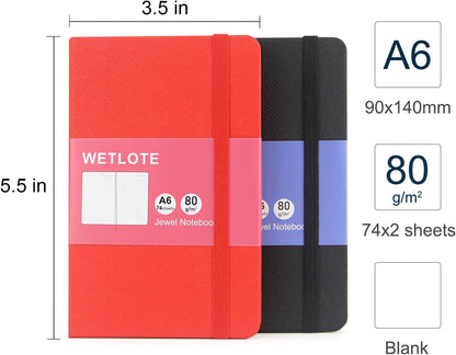 Line Hardcopy Notebook - 5"x8"- Sourced from sustainable and excellent quality paper, minimalist, natural, portable and flexible design, suitable for office, school(red)
