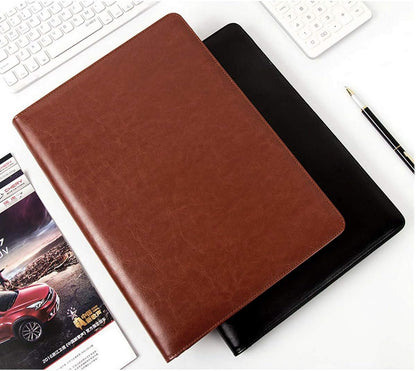 WAVEYU Resume Portfolio Folder, Padfolio Clipboard, Writing Portfolio Leather Clipboard with Cover for Legal Pad Holder Letter Size A4 for Business Conference Notepad Clip Boards, Purple