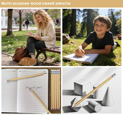 Adhere 25pcs Woodcase Pencils with Eraser Premium Pre-Sharpened Hexagon Graphite 2B pencils ideal for home, office writing including a Free Sharpener(Pink・25pcs)