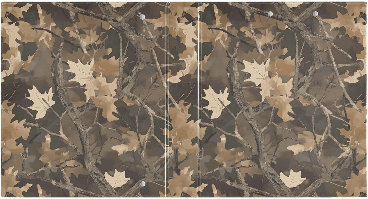 ALAZA Brown Forest Camo Camouflage 3 Ring Binder 1.5 Inch Three Ring Office Binders w/clipboard & 3 Pockets, Hold 200 Sheets, 1 pc