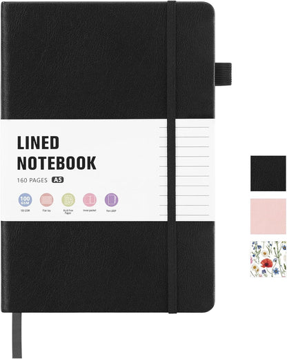 Thboxes 80 Sheets Lined Journal Notebook, 5.7" X 8.3" Hardcover Executive Notebook for Student Worker Women Men, Notepads Journals for Writing Travel & Organization, Nurses Week Gifts, Pink