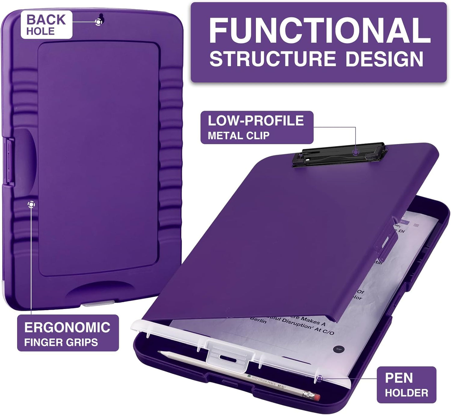 Sooez Clipboards with Storage, High Capacity Clip Boards 8.5x11 with Storage, Heavy Duty Nursing Clipboard Folder, Plastic Clipboard with Pen Holder for Women Teachers Work, School & Office Supplies