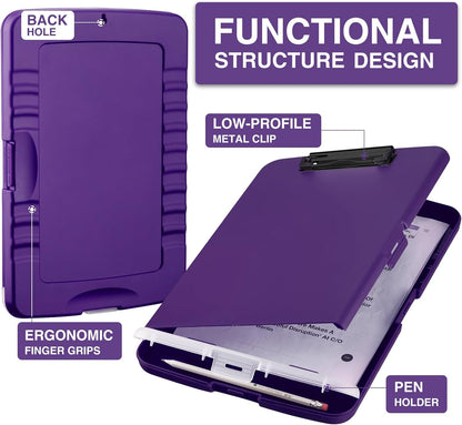 Sooez Clipboards with Storage, High Capacity Clip Boards 8.5x11 with Storage, Heavy Duty Nursing Clipboard Folder, Plastic Clipboard with Pen Holder for Women Teachers Work, School & Office Supplies