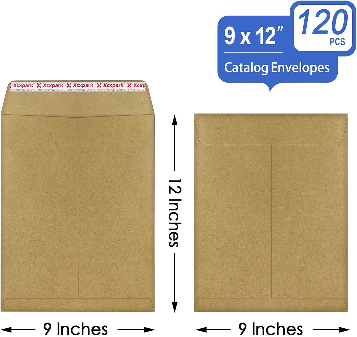 Xxcxpark 250 PCS 6x9 inches Security Catalog Envelopes Printable Self Seal Envelopes, Anti Tear brown Kraft Envelopes for Invitation Cards, Pictures, Photos, Documents