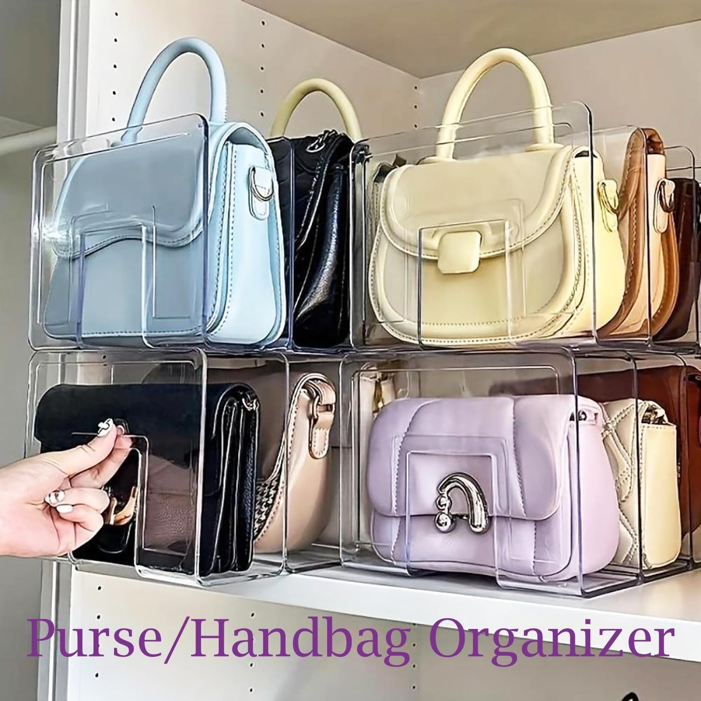 4 Pack Clear Acrylic File Organizer, Purse Organizer, File Sorter Desktop File Folder Organizer for Book, Envelopes, Mail, Document, Notebook, Office Supplies, Handbag