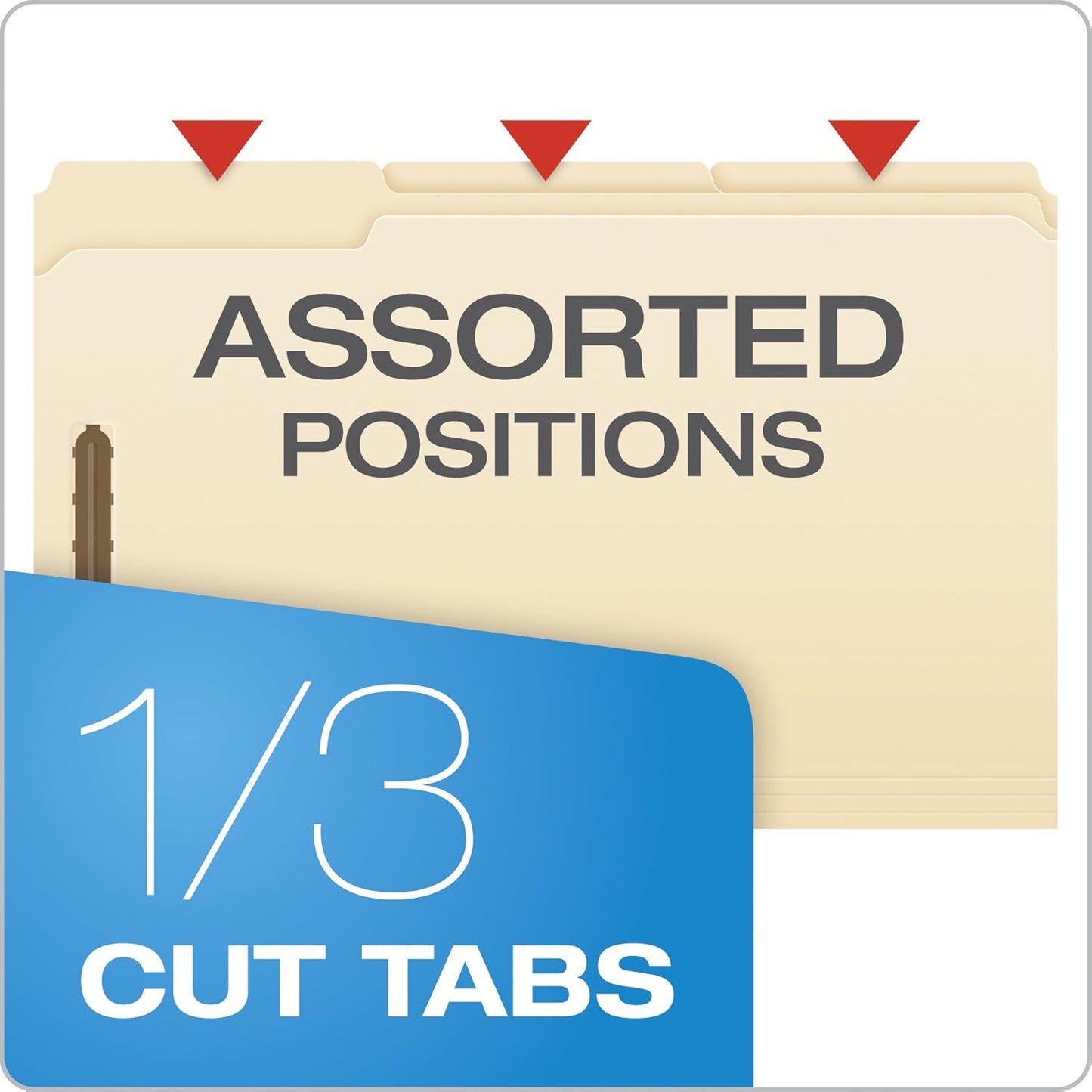 Pendaflex Manila Fastener Folders, Legal Size, 2 Fasteners, 1/3 Cut, 50/BX (FM313EE)