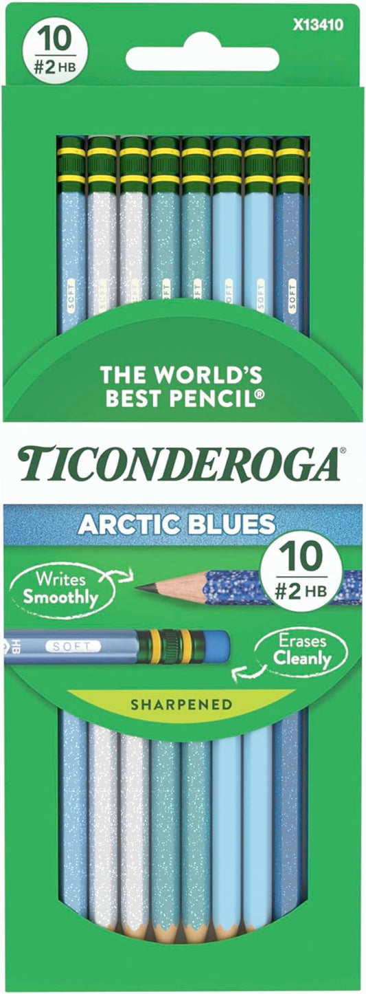 Ticonderoga Wooden Pencils, Pre-Sharpened, 2 HB Soft, Pastel Colors, 18 Count