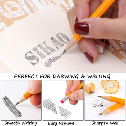 Pencils, 12Pack Number #2 HB Wood Pencils with Erasers for Kids Sketching Drawing, Classroom Must Haves Essentials for Teachers, School Supplies