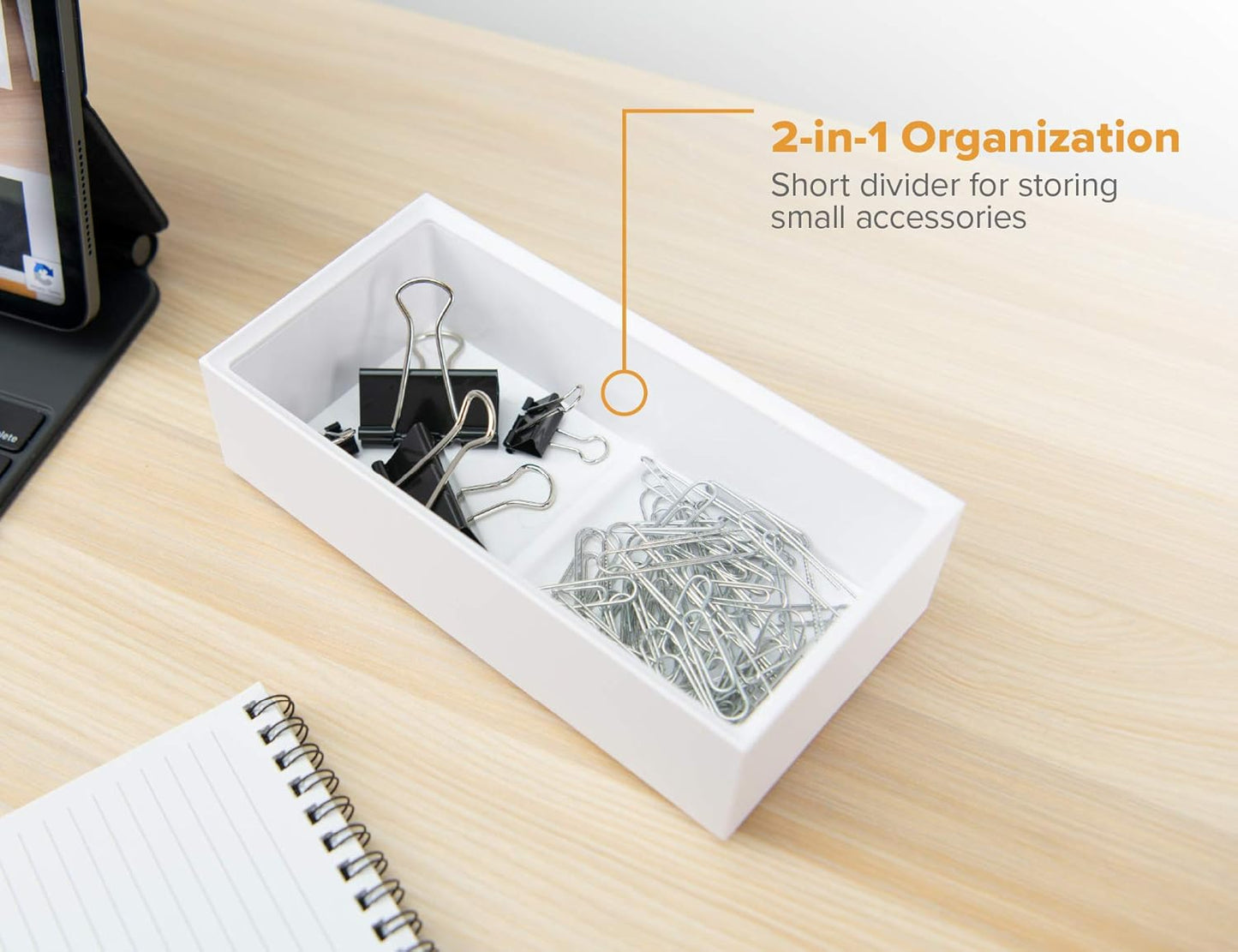 Bostitch Office Konnect Desk Organizer Accessory Tray, Stacks for Desktop Storage, Black
