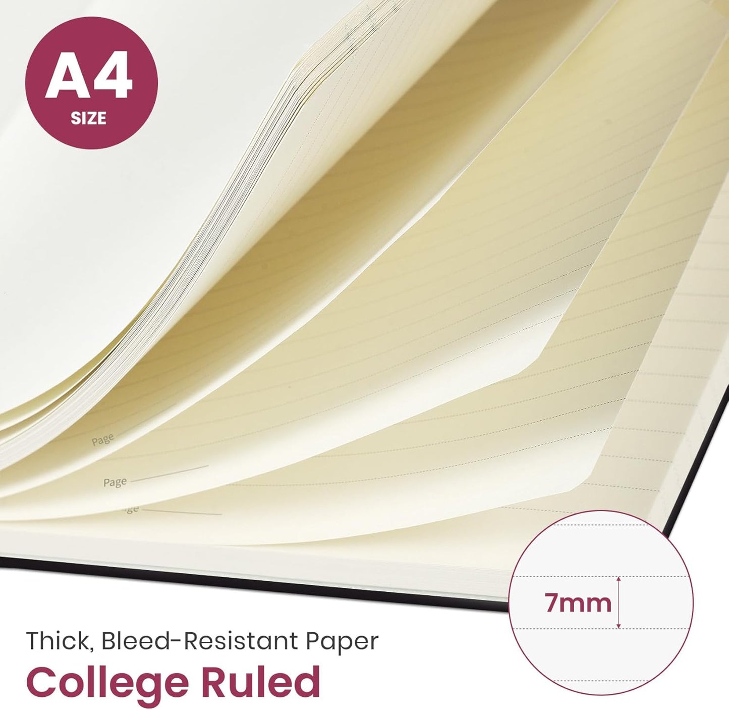 Taja Large Spiral Lined Journal for Women, 8.5" x 11" Notebooks for Work Collge Ruled, A4 Aesthetic Cute Journaling Notebooks for Writing, Plastic Cover, Celestial