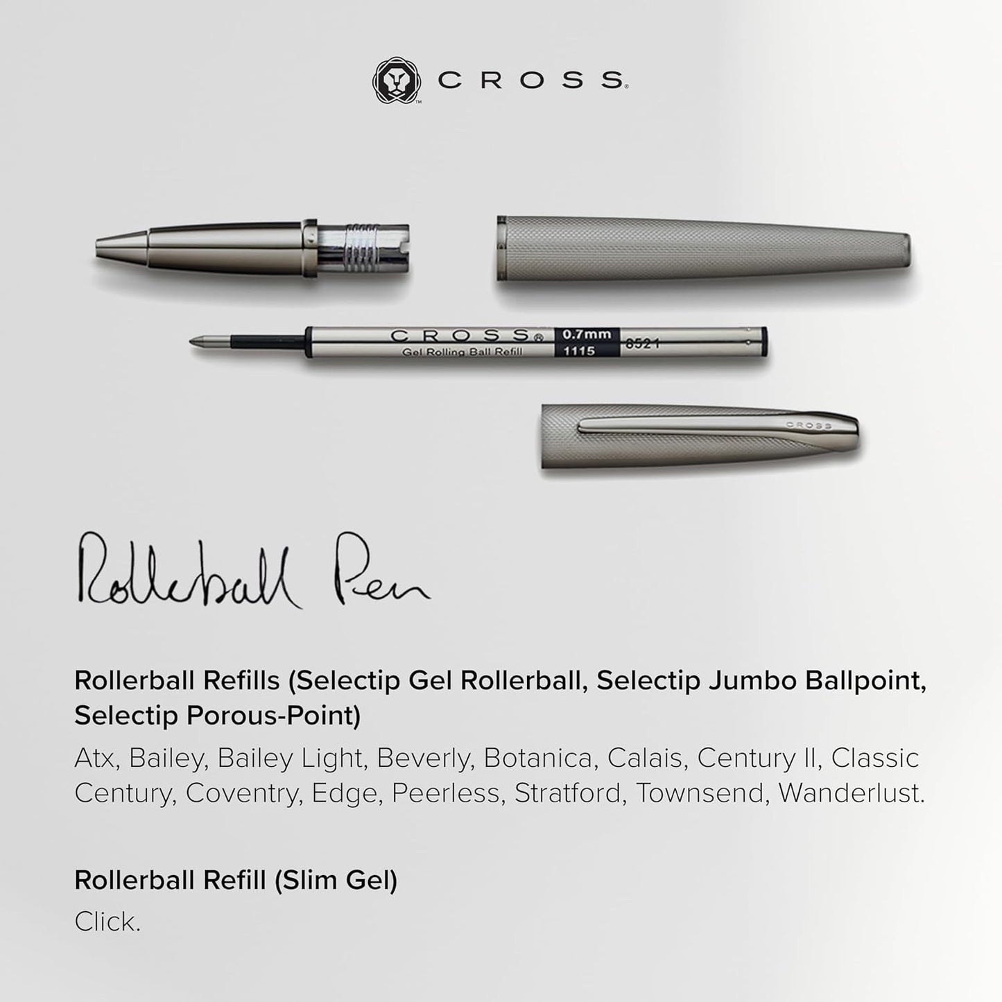 Cross Selectip Jumbo Ballpoint Pen Refill - Black - Medium - Ballpoint Pen Refill for Consistent Ink Flow - Effortless Writing - Quick-Drying Formula - Smooth Laydown - Precision Ink Output