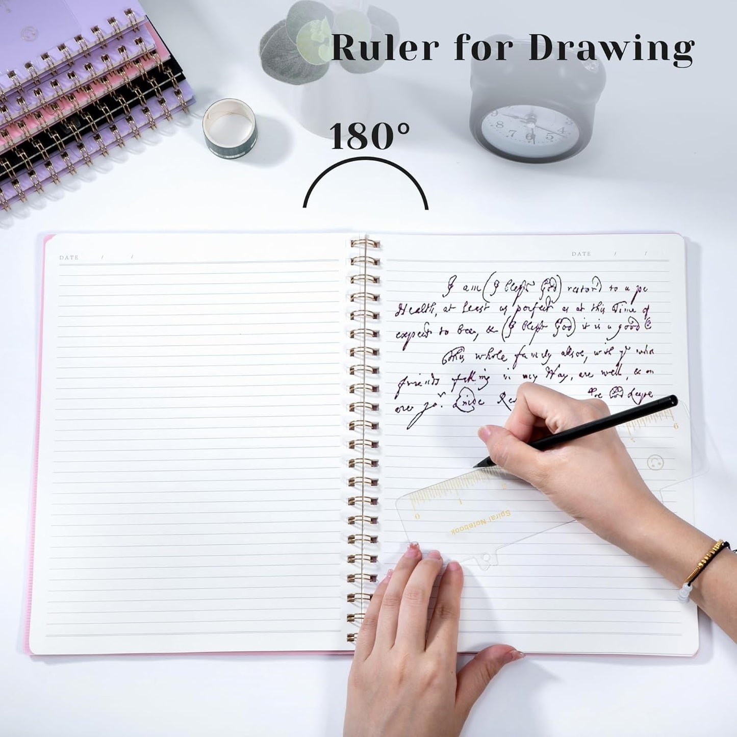 Yoment Graph Paper Spiral Notebook A5 Graphing Notebook 160 Pages Graph Paper Notebook Spiral Bound Waterproof Plastic Hardcover Spiral Journal 5x7 Grid Notebooks for Note Taking,Black